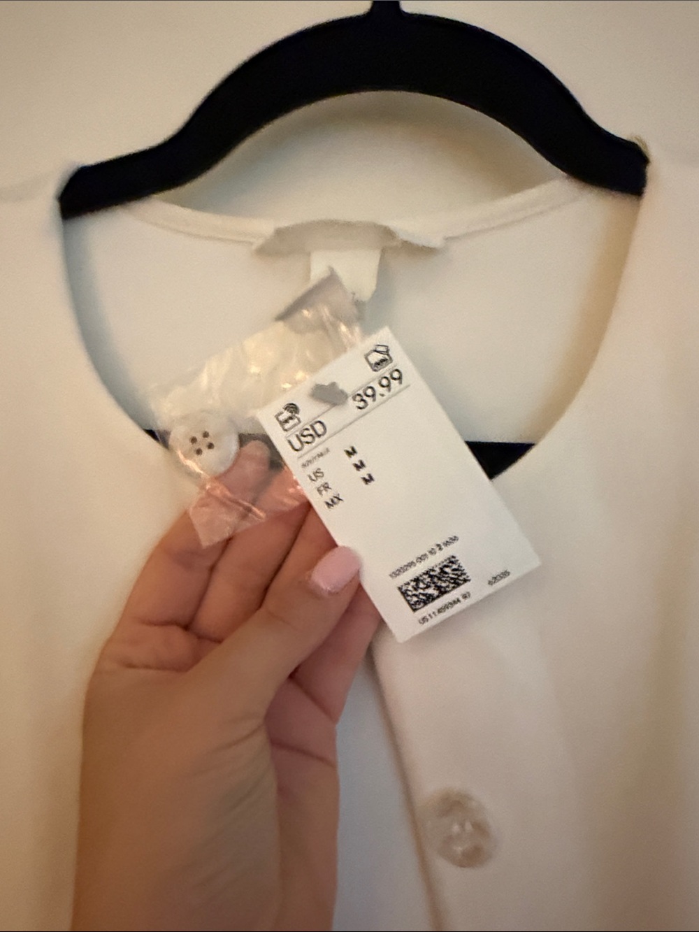 H&M Cream Round-Neck Button Jacket - Picture 3 of 3